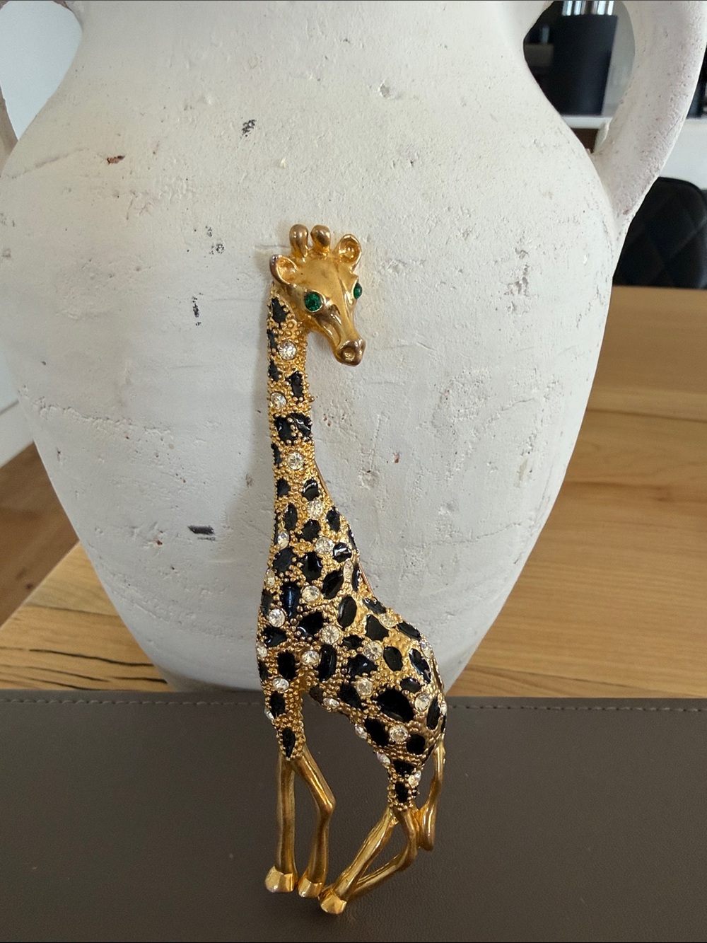 Gold and Black Jeweled Giraffe Figurine - Decorative Home Accent